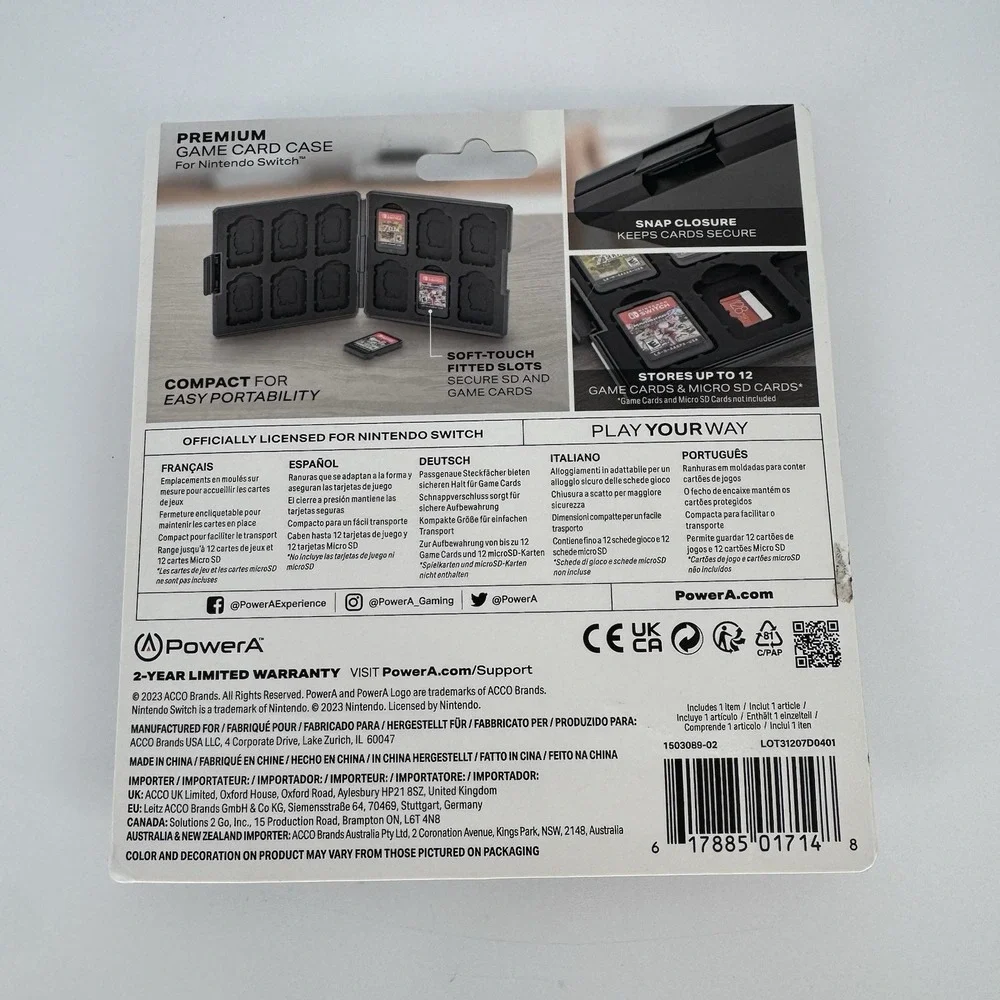 Licensed Legend of Zelda Nintendo Switch Black Game Card Case Brand‎ New
